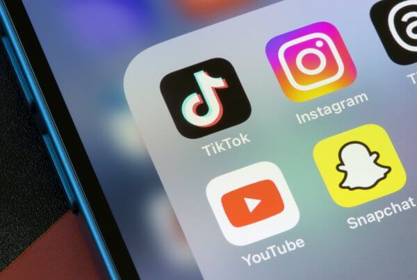 social media icons shown of a phone screen